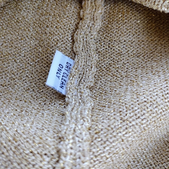 St John Metallic Cropped Tank Top Gold Tan size P - Picture 8 of 8